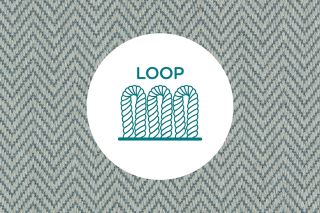 Cross section of yarns in a loop pile carpet